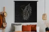 MuchoWow® Wandteppich Wandbehang Frau - Feder - Silber - Produktbild-Vorschau 4