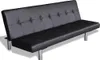 vidaXL Schlafsofa ausziehbar, Kunstleder, Schwarz, 2 Produktbild-Vorschau 1