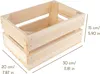 A wooden crate with dimensions indicated by measurement lines and text. Produktbild-Vorschau