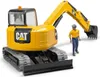 Bruder 02466 - Cat Minibagger mit Bauarbeiter Náhľad obrázku produktu 4