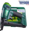 A green pneumatic nail gun and its green carrying case are displayed against a white background. Náhľad obrázku produktu