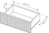 A diagram showing the dimensions of a drawer or cabinet. Produktbild-Vorschau