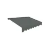 A gray awning fabric with a scalloped edge is shown against a white background. Produktbild-Vorschau
