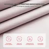 Close-up of pink microfiber leather material with feature icons and text. Anteprima dell’immagine prodotto