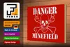 Holzschild Hinweis 30x20cm Danger Minefield Schädel Produktbild-Vorschau 3