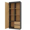 An open wardrobe with shelves and drawers, against a white background. Anteprima dell’immagine prodotto