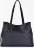 A black leather tote bag is shown against a white background. Produktbild-Vorschau