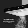 A close-up shot of a kitchen hood with smoke emanating from it, highlighting its power. Produktbild-Vorschau