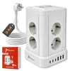 Reagle Steckdosenturm 8-fach & 6 USB (3x USB-C), 3m Kabel, Produktbild-Vorschau 1