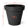 Kunststoff Pflanzkübel XXL groß - 58 cm/anthrazit - Produktbild-Vorschau 2