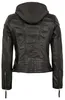 Gipsy - Damen Lederjacke Kapuze Lammnappa schwarz Natur Produktbild-Vorschau 4