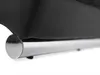 A close-up view of the base of a black armchair, showing its chrome-plated legs. Náhľad obrázku produktu