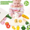 Spielküche Holz Gemüse Schneideset für Kinder Kinderküche Produktbild-Vorschau 5