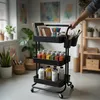 Carrello Relaxdays, 3 ripiani, carrello multiuso, per Anteprima dell’immagine prodotto 5