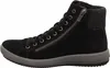 A side view of a black high-top sneaker with a zipper. Anteprima dell’immagine prodotto