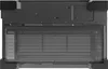 The bottom view of a black PC case with a mesh filter. Voir les images du produit