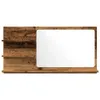 A bathroom mirror with wooden shelves. Produktbild-Vorschau