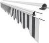 A striped awning fabric and its mounting hardware, shown against a white background. Produktbild-Vorschau