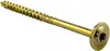 A single gold screw with a flat head and a hexagonal socket is shown against a white background. Náhled obrázku produktu
