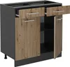 A kitchen base cabinet with two drawers and two doors, shown from a slightly elevated front-left angle. Podgląd zdjęcia produktu