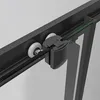 Close-up view of a shower door's sliding mechanism, showing the wheels and track. Produktbild-Vorschau