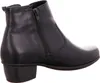 A side view of a black leather ankle boot with a zipper closure. Anteprima dell’immagine prodotto