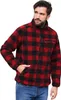 A man wearing a red and black plaid fleece jacket. Produktbild-Vorschau