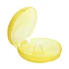 A yellow plastic case for Medela Contact nipple shields, shown open. Produktbild-Vorschau