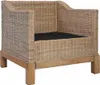 vidaXL Sessel mit Auflagen Natur Rattan Produktbild-Vorschau 2