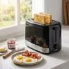 2-plátkový toustovač, 800 W, černý/nerezová ocel, ohřívač Náhled obrázku produktu 5