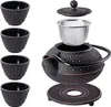A tea set including a teapot, cups, and a coaster, displayed on a white background. Podgląd zdjęcia produktu