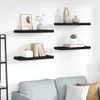 vidaXL Závesné police 4 ks čierne 60x23,5x3,8cm MDF Náhľad obrázku produktu 2