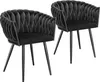 Set de chaises de salle à manger Astano velours design noué Voir les images du produit 1