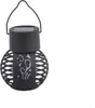 A black solar-powered hanging lantern with a decorative cut-out pattern. Produktbild-Vorschau