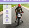 A child riding an electric motorcycle on a road. Náhľad obrázku produktu