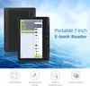 A black e-reader is shown against a backdrop of water and sky, with feature icons at the bottom. Podgląd zdjęcia produktu