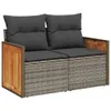 Design 8-tlg. Garten-Sofagarnitur mit Kissen Grau Poly Produktbild-Vorschau 5