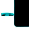 A close-up of a black microfiber towel with a teal loop attached. Náhľad obrázku produktu