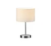 A table lamp with a white shade and a silver base and stem, isolated on a white background. Náhled obrázku produktu