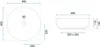 Technical drawings of a sink with dimensions. Anteprima dell’immagine prodotto