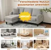 L-förmiges Ecksofa mit Chaiselongue, 3-Sitzer-Leinensofa Produktbild-Vorschau 5