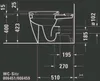 Technical drawing of a toilet seat with dimensions. Produktbild-Vorschau