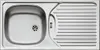 A top-down view of a stainless steel kitchen sink with a single basin and a draining board. Náhľad obrázku produktu