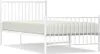 A white metal bed frame with a mattress. Náhled obrázku produktu