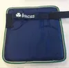 A close-up of a blue horse blanket extender with a green and white trim. Produktbild-Vorschau