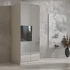 Kleiderschrank zum Schlafzimmer für Kleidung mit Spiegel, Höhe: 200cm, Breite: 80 cm, kaschmir Produktbild-Vorschau
