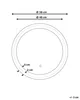 Diagram showing dimensions of a round mirror. Náhled obrázku produktu