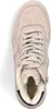 A top-down view of a beige women's boot with a fluffy lining. Voir les images du produit
