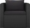 vidaXL Fauteuil avec coussins Poly Rattan Noir Voir les images du produit 8