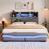 A modern bedroom with a bed featuring integrated storage and LED lighting. Náhľad obrázku produktu